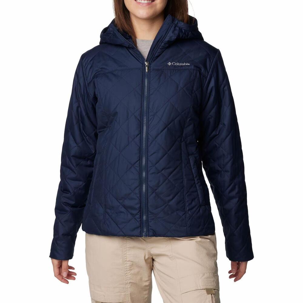 NEW COLUMBIA women's copper crest ii hooded jacket in collegiate navy